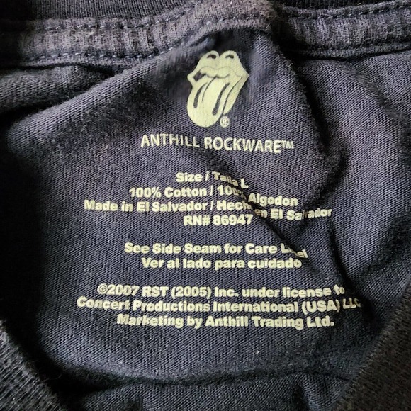 The Rolling Stones Vintage Mens T-Shirt ANTHILL ROCKWEAR (2005) Navy Blue L - Picture 3 of 4